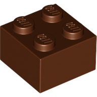 Lego kostka (kostička) 2x2, červeno hnědá (4211210)